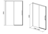 Drzwi przesuwne do kabiny prysznicowej crea 140x200 szkło transparentne S159-008 Cersanit